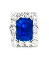 An Important Platinum, Burmese Sapphire and Diamond Ring, 7.90 dwts.