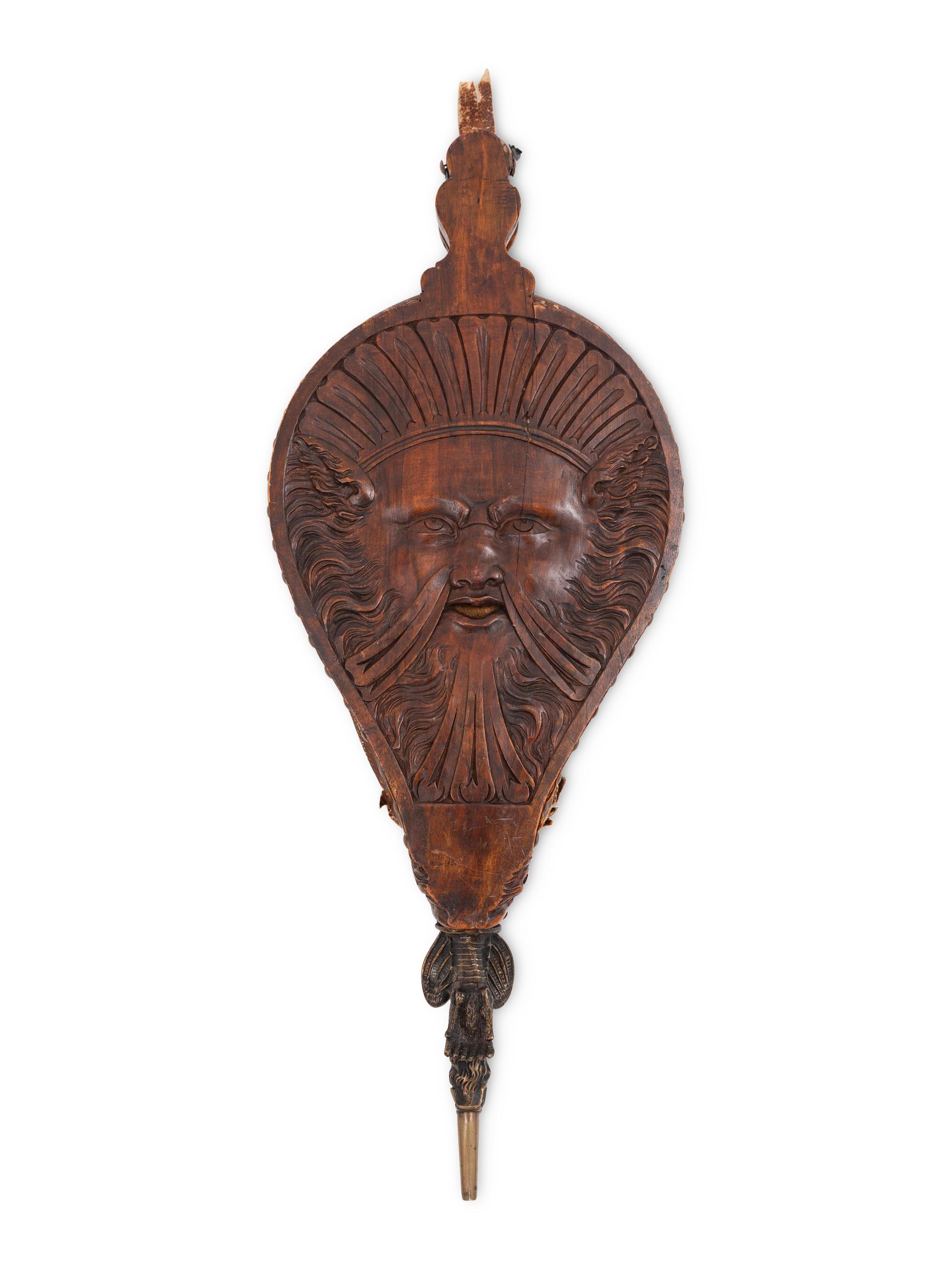 An Italian Carved Walnut Bellows