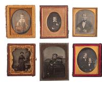 [EARLY PHOTOGRAPHY]. A group of 6 cased images featuring subjects with musical instruments, including: