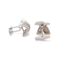 WHITE GOLD AND DIAMOND 'X' CUFFLINKS