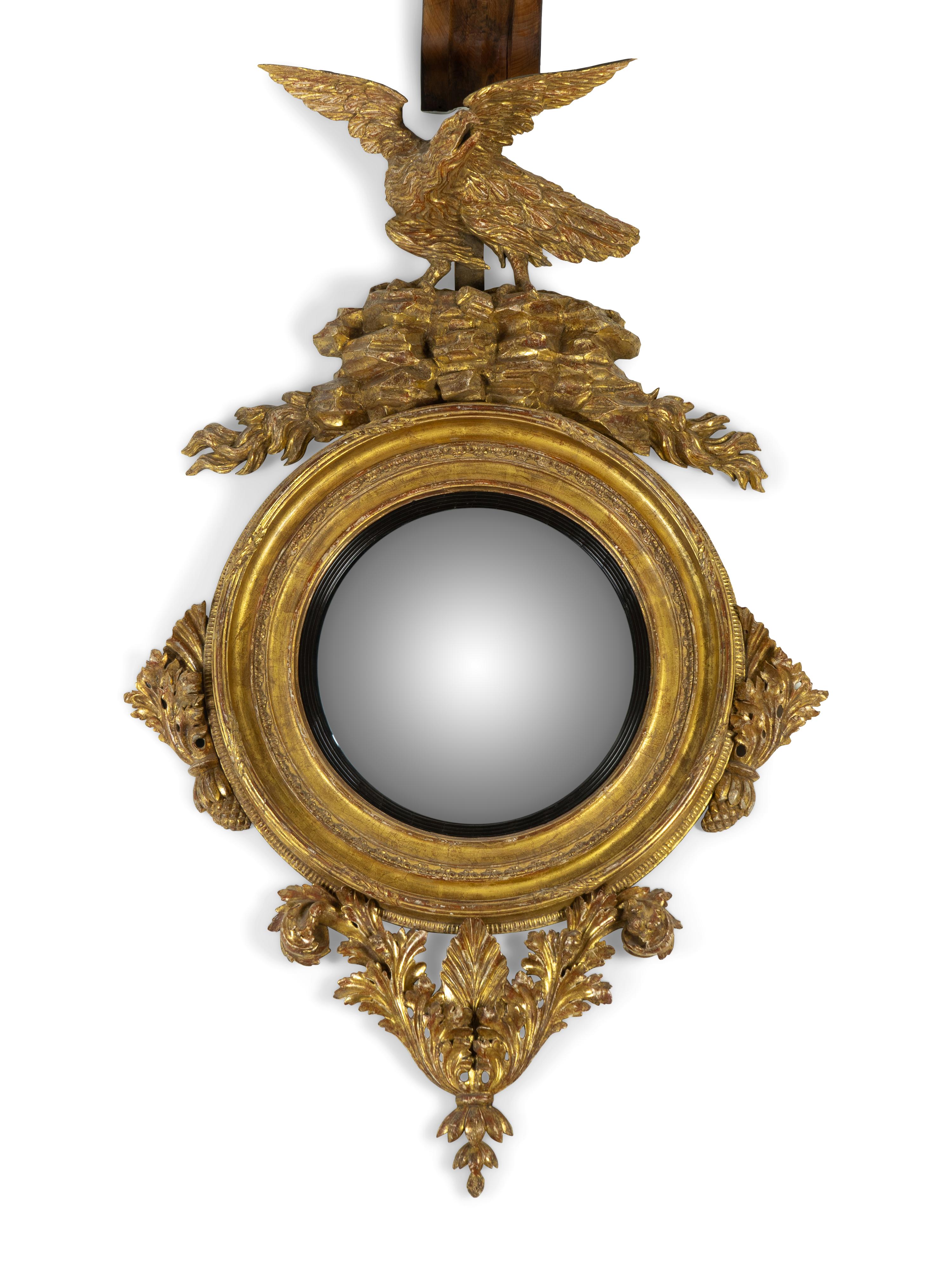 An Irish Giltwood Convex Mirror — EARLY 19TH CENTURY