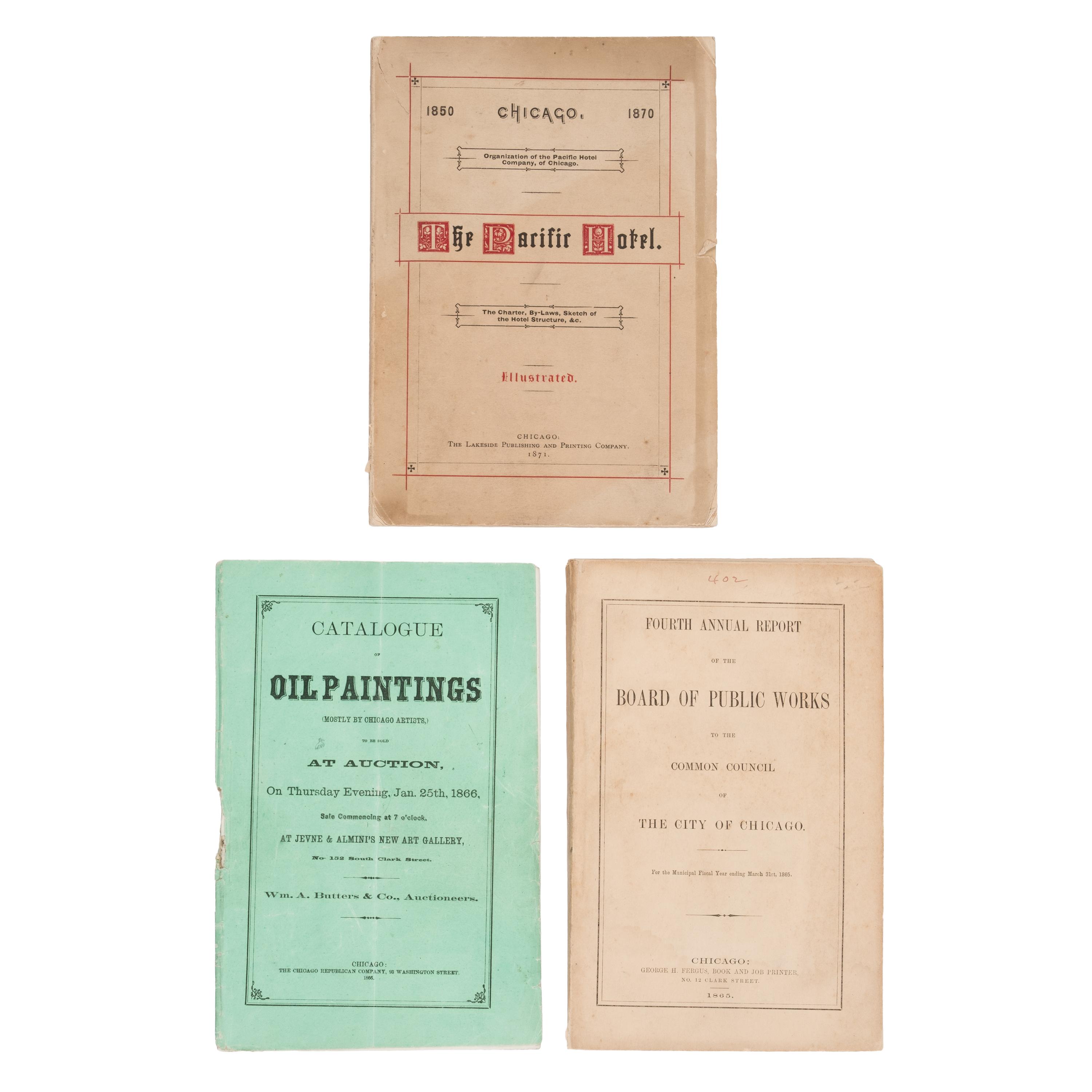 [Chicago Pre-Fire]. A group of 3 pamphlets, comprising: