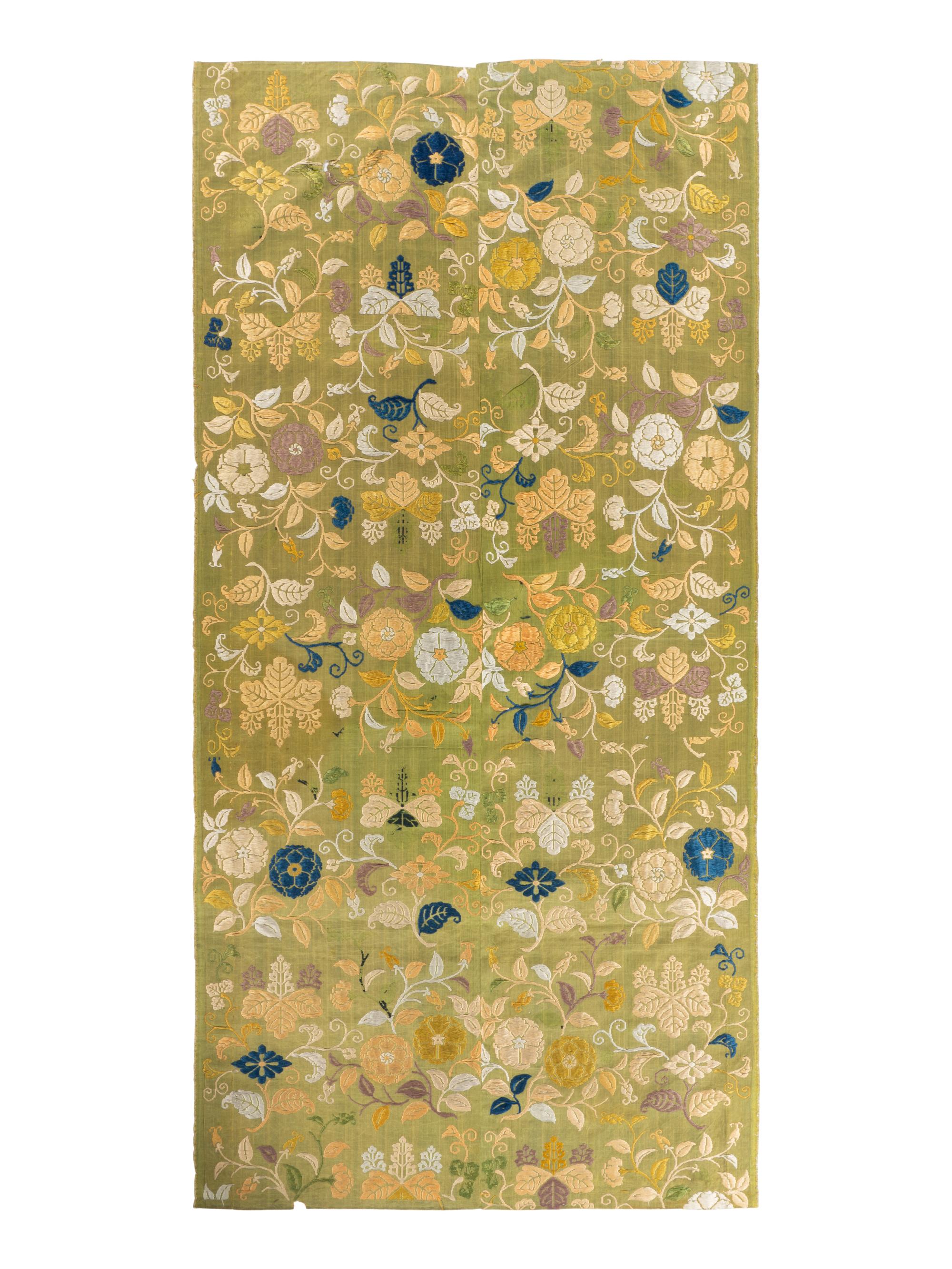 RELEASED TO MUSEUM -- Eight Japanese Silk Textile Panels