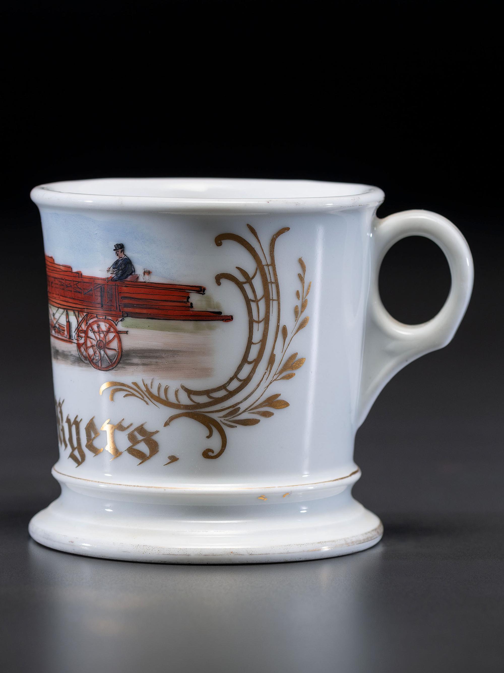 A Fireman's Porcelain Occupational Shaving Mug