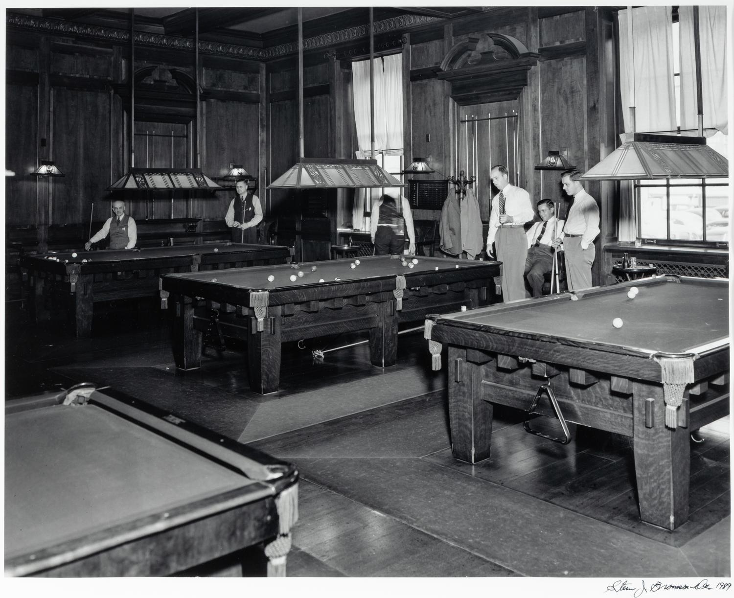 Stern Bramson (1912‑1989) Billiard Room, Pendennis Club, Louisville, KY, October 9, 1947