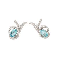 AQUAMARINE AND DIAMOND CLIP EARRINGS