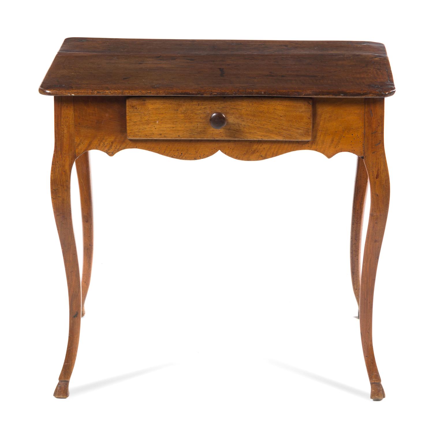 A Louis XV Fruitwood Occasional Table Height 25 1/4 x width 27 1/2 x depth 19 3/8 inches. — 18TH CENTURY