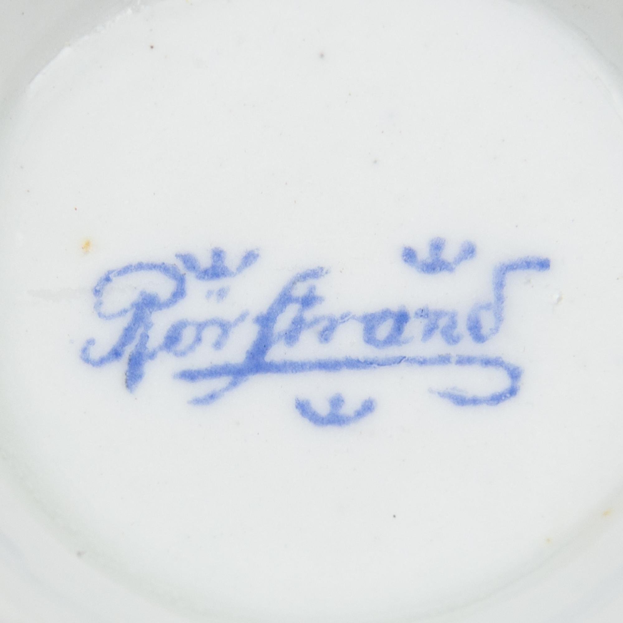 Two Sets of Continental Porcelain Pots-de-Crèmes and Saucers