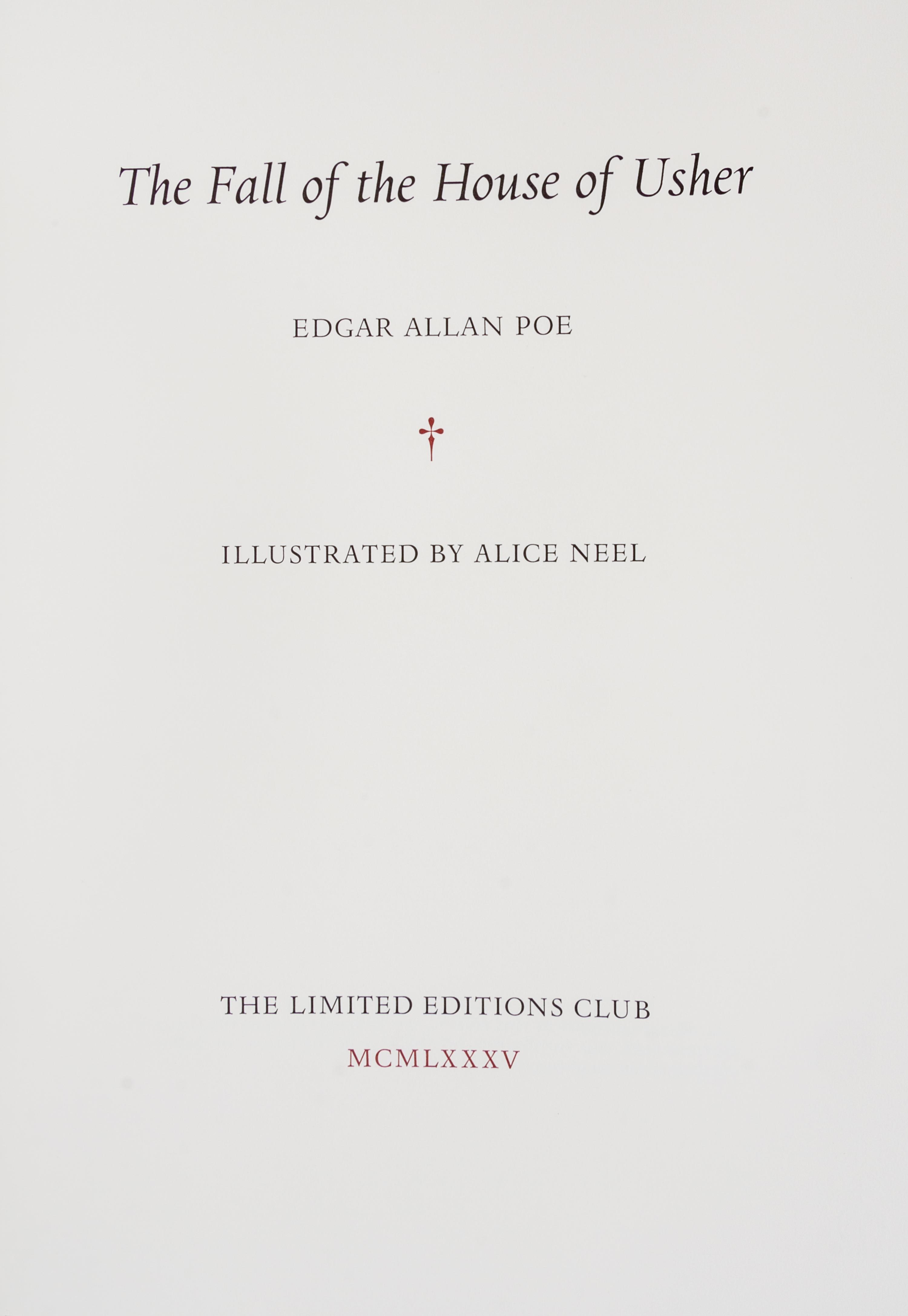 (LEC; NEEL, ALICE) POE, EDGAR ALLAN. The Fall of the House of Usher. New York, 1985. Signed by the artist.