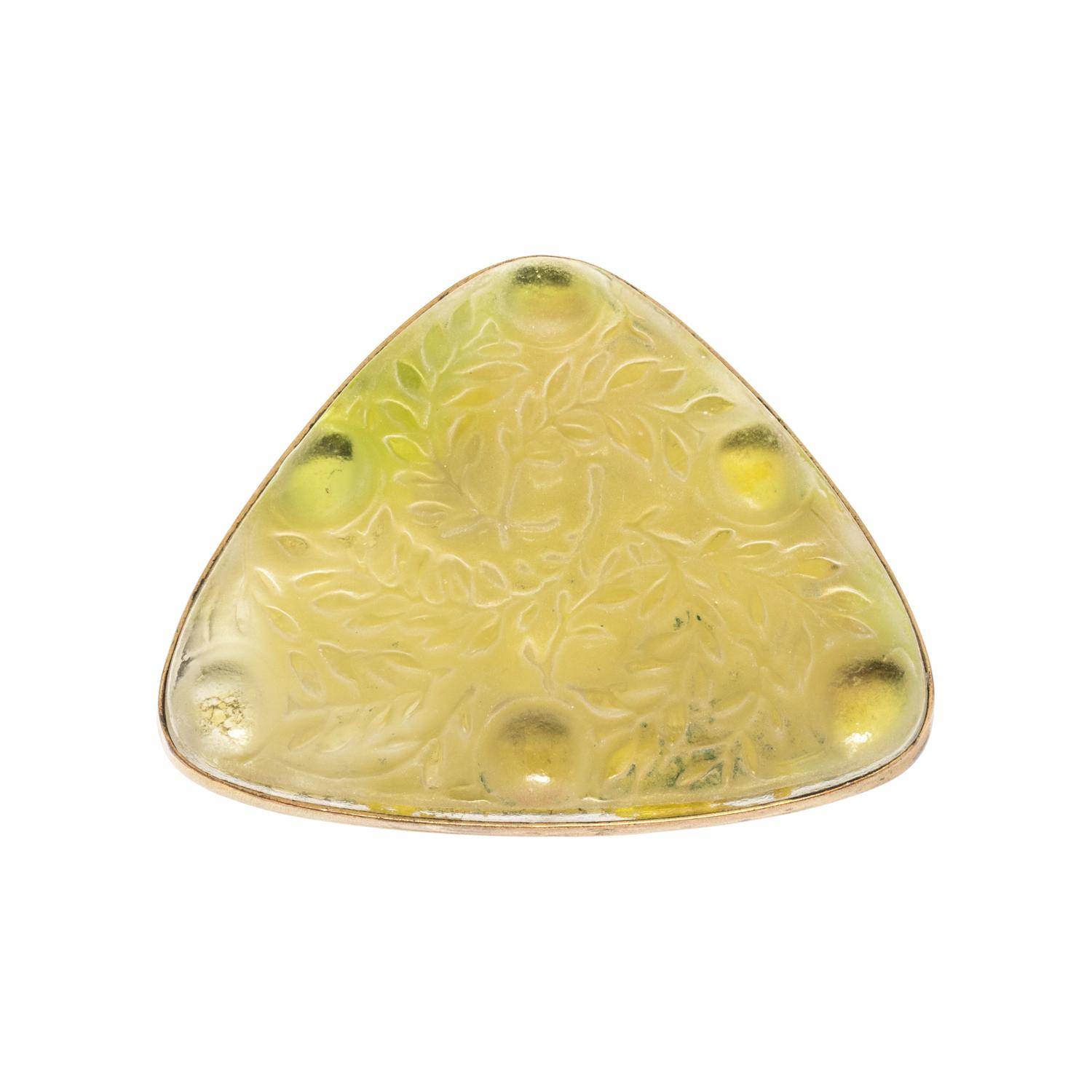 LALIQUE, GLASS BROOCH