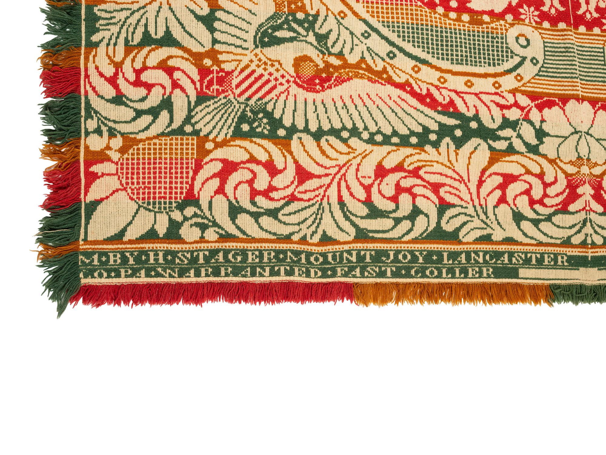 Two Jacquard Wool and Cotton Coverlets