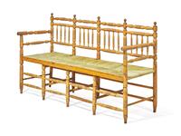 A Late Classical Spindle-Back Rush-Seat Bench