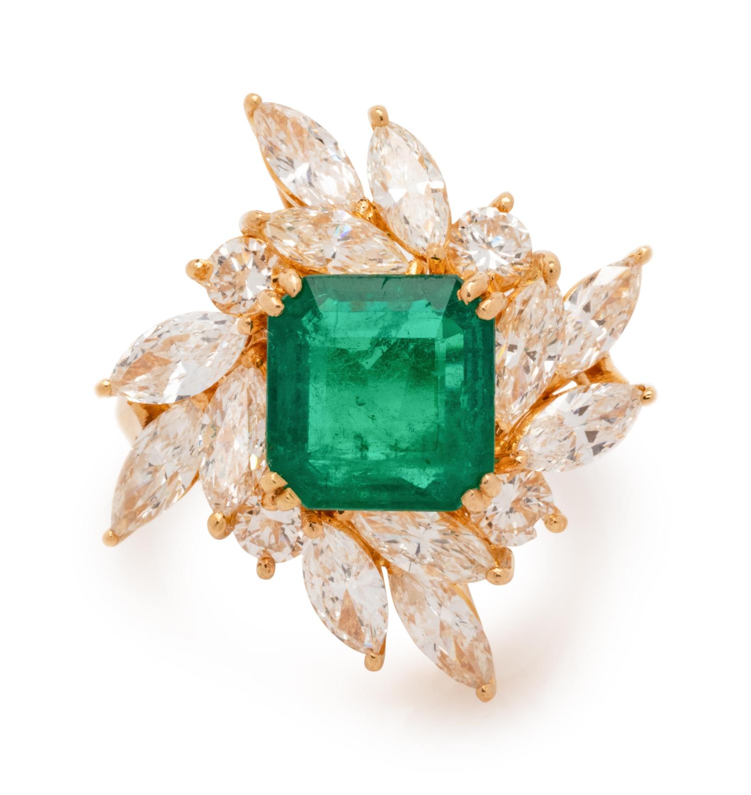 Colombian Emerald and Diamond Ring
