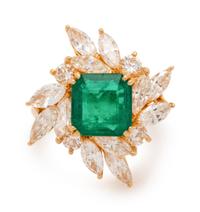 Colombian Emerald and Diamond Ring