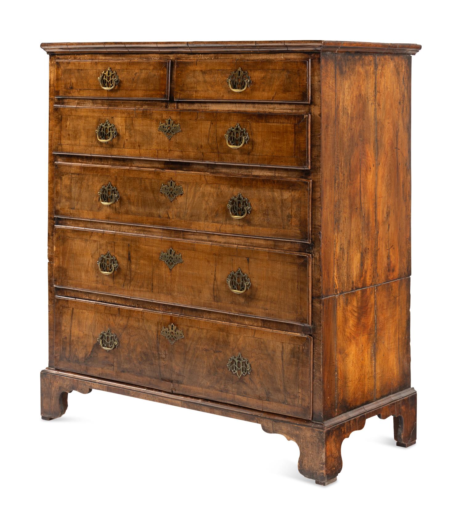 A George II Walnut Chest of Drawers