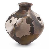 A Raku Vase, Mark Dademacher Height 12 1/2 inches.