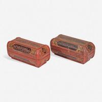 An associated pair of Chinese incised lacquer boxes 戗金漆盒一对 Late 16th / early 17th century ???????????