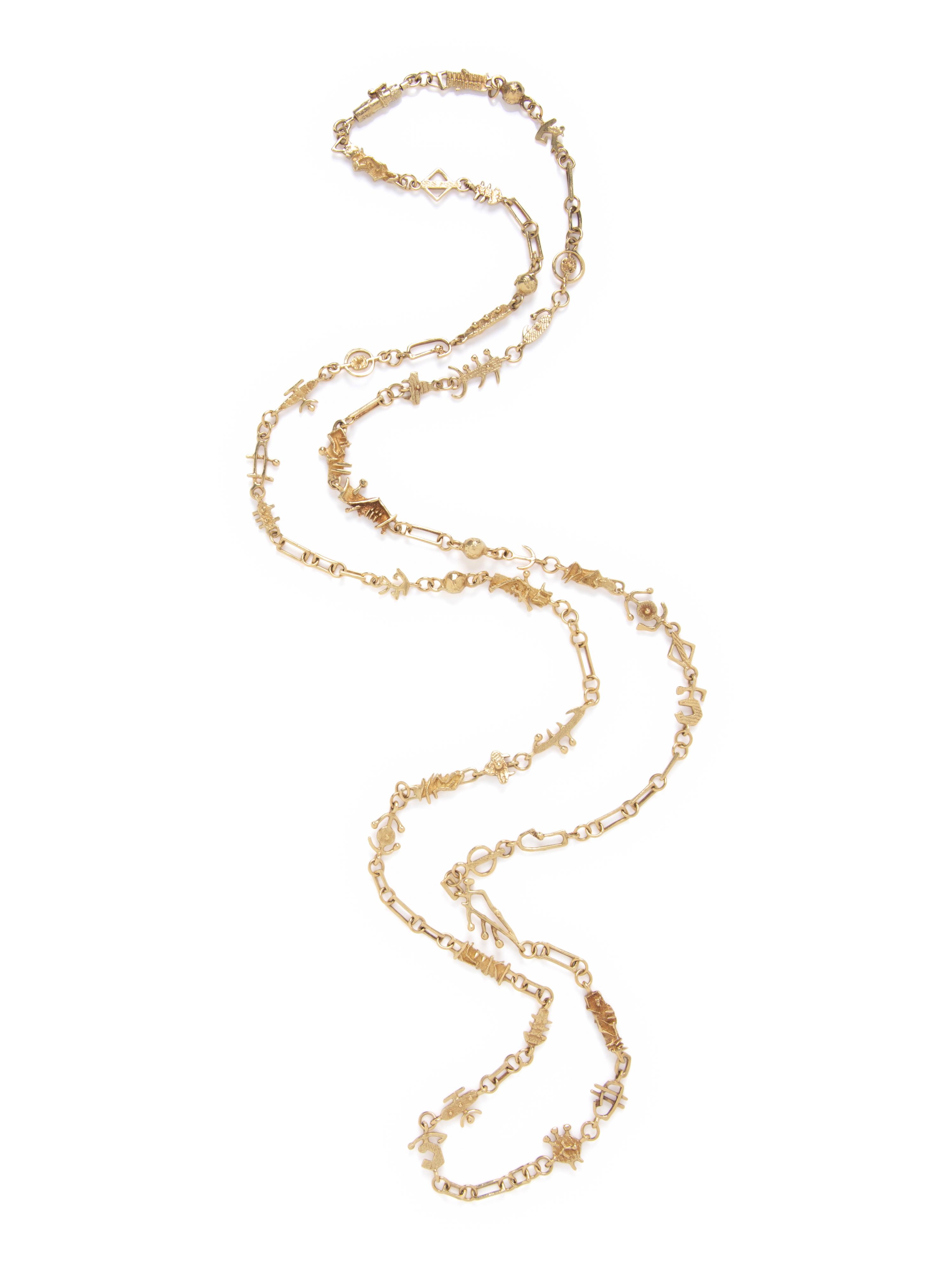 ARNALDO POMODORO, YELLOW GOLD LONG NECKLACE