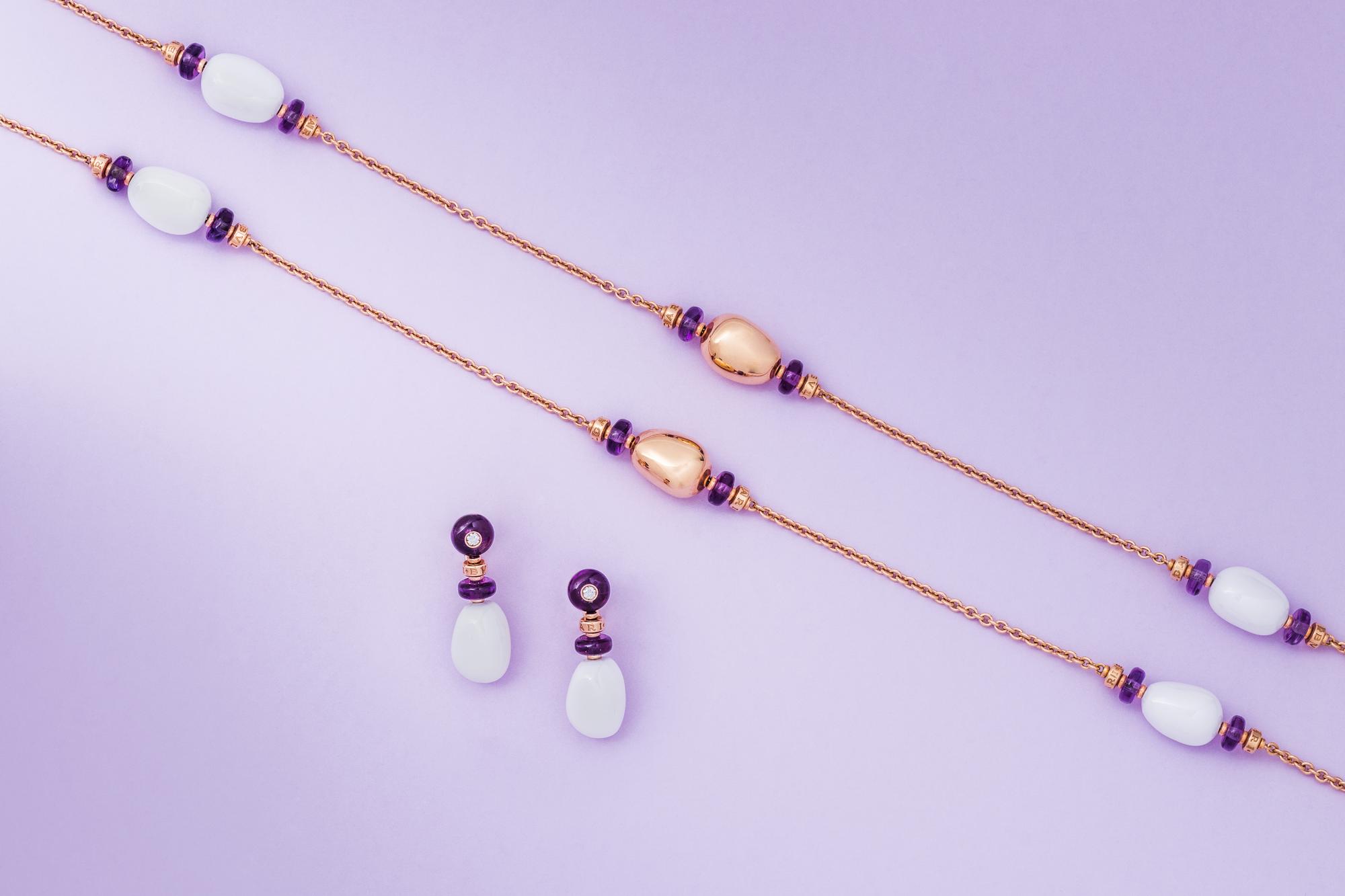 BVLGARI, AMETHYST AND CERAMIC 'MEDITERRANEAN EDEN' SET