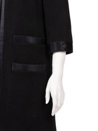Chanel Wool Coat with Satin Trim and Bow, 1990-2000s