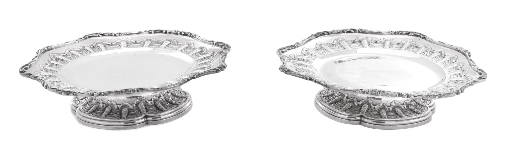 A Pair of French Silver Footed Tazzas
