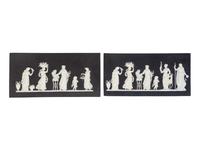 A Pair of Wedgwood Black Basalt Relief Panels
