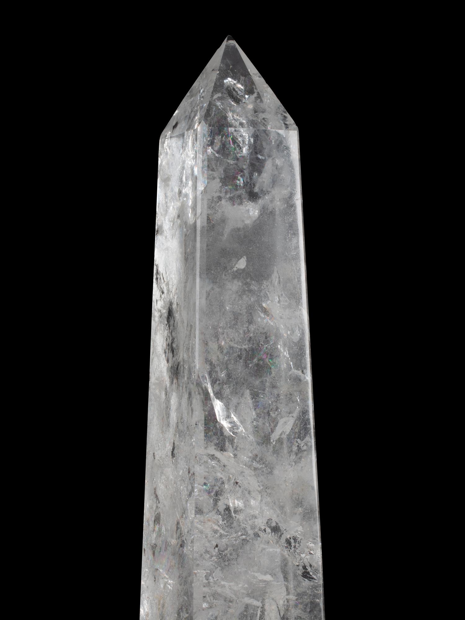 A Pair of Large Rock Crystal Obelisks