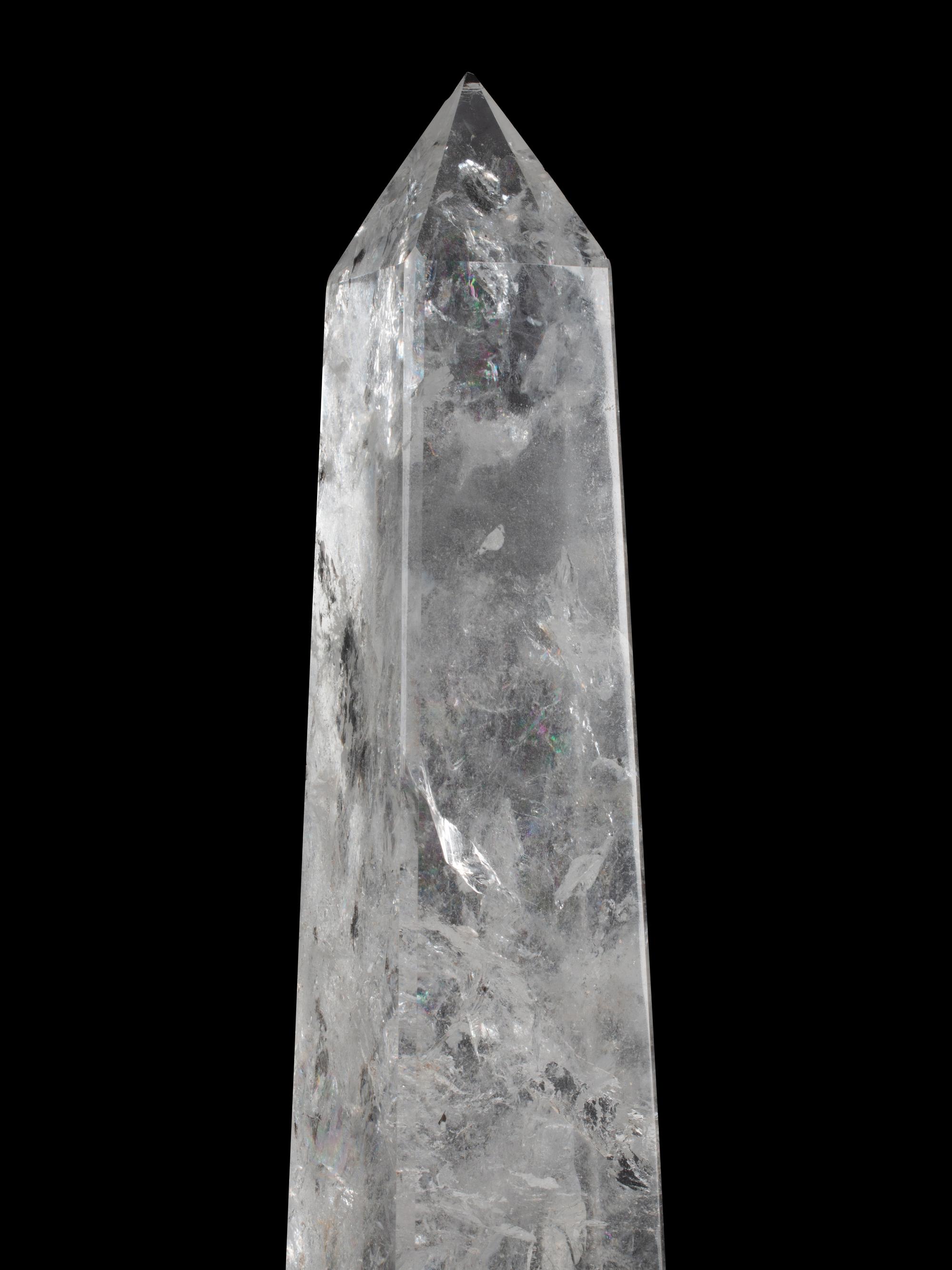 A Pair of Large Rock Crystal Obelisks