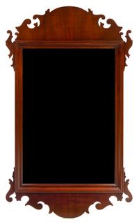 A Chippendale Style Mahogany Mirror Height 40 x width 23 3/4 inches. — 19TH CENTURY