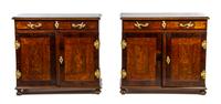 A Pair of Continental Gilt Bronze Mounted Marquetry Commodes Height 35 1/2 x width 39 x depth 18 1/4 inches. — NORTHERN EUROPEAN, INCORPORATING VARIOUS 19TH CENTURY ELEMENTS