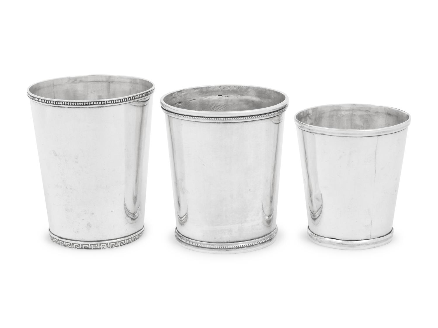 Three American Coin Silver Julep Cups
