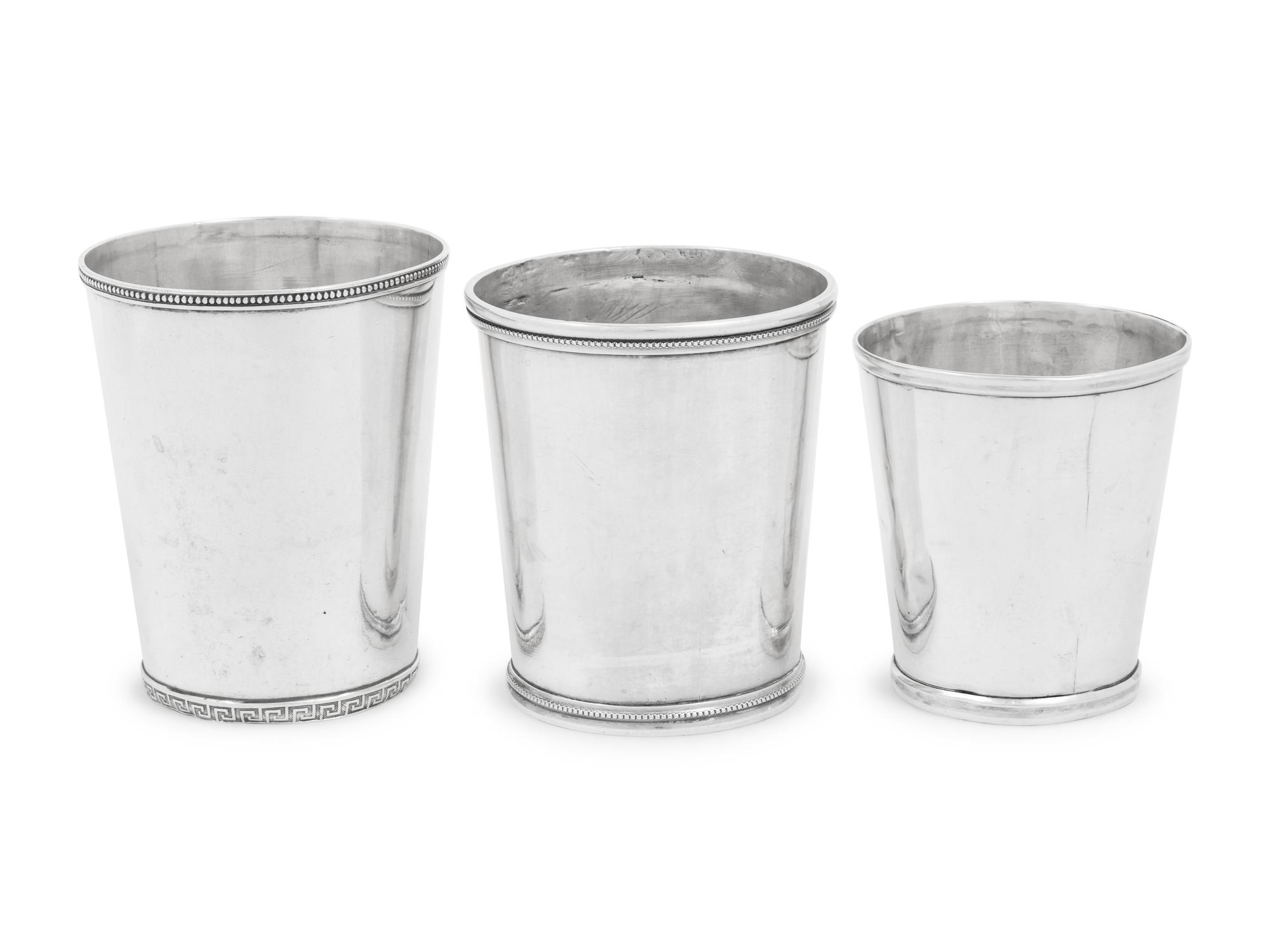 Three American Coin Silver Julep Cups