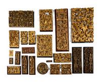 22 Chinese Carved Gilt Wood Wall Panels
