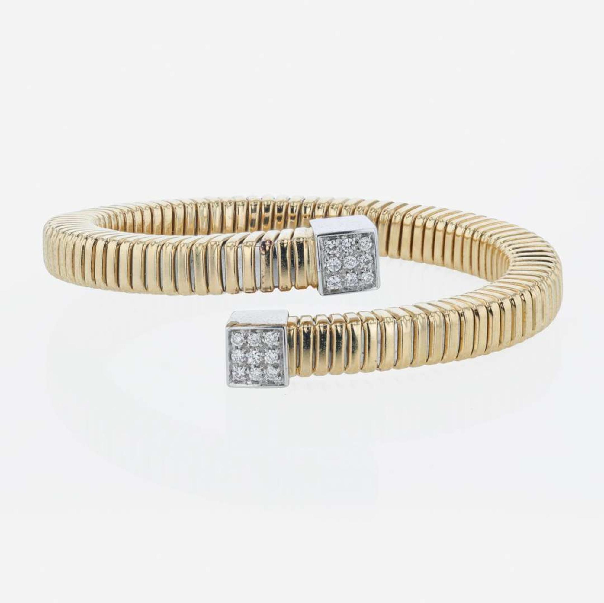 An 18K yellow gold and diamond cuff bracelet Florence, Italy