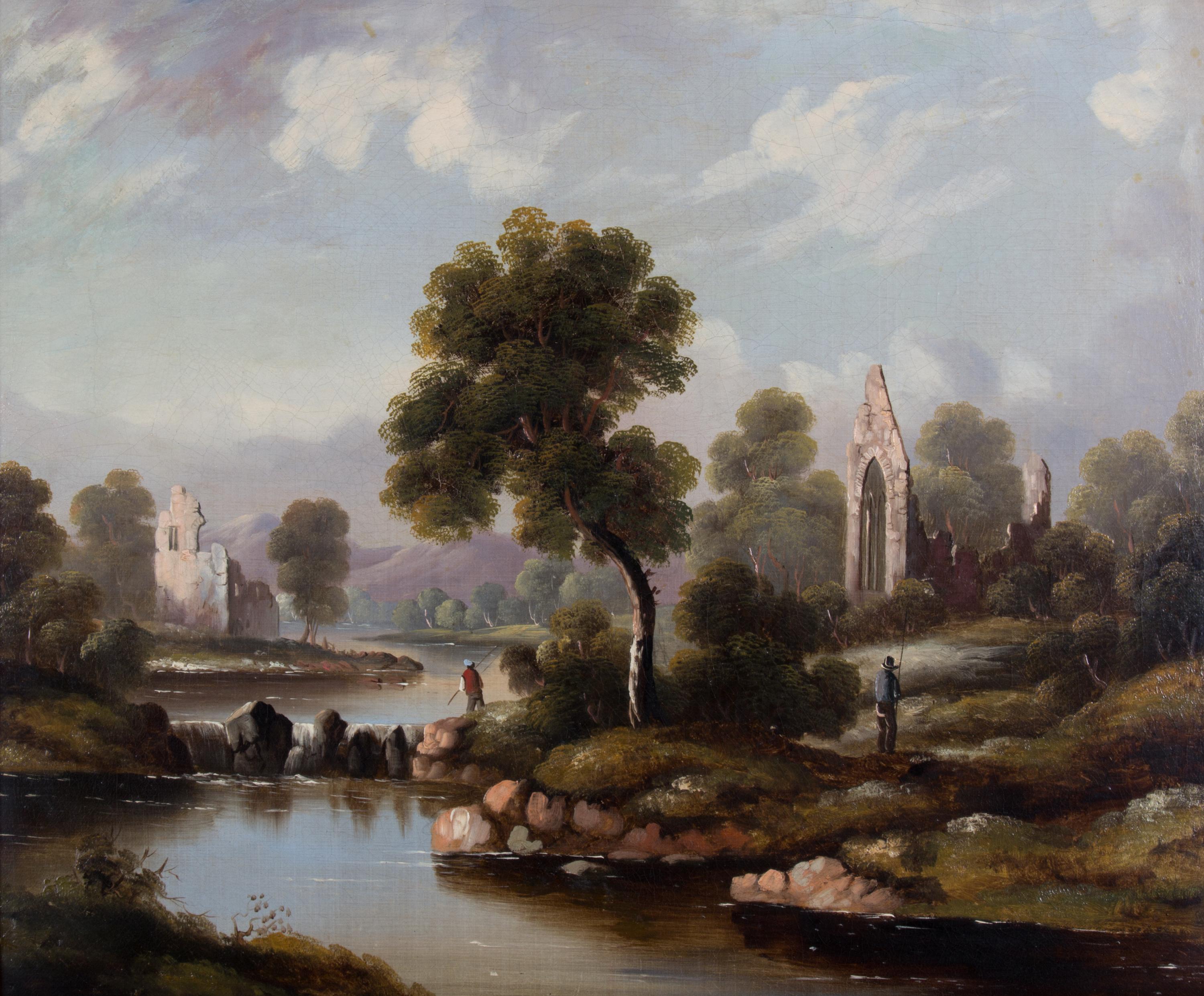 Unknown Artist, (19th century), River Scene with Architectural Ruins