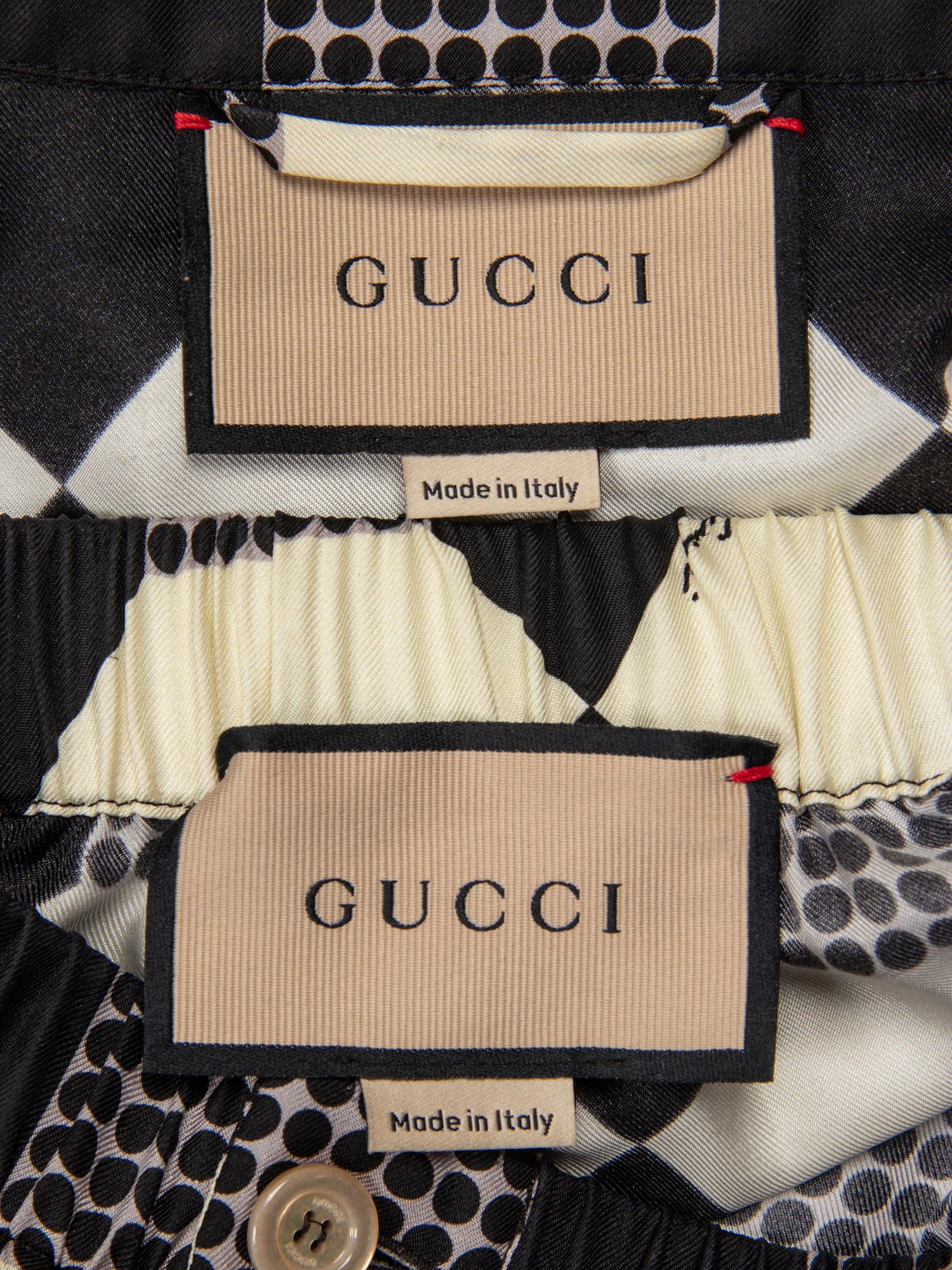 GUCCI, PRINTED SILK TWILL PAJAMA ENSEMBLE