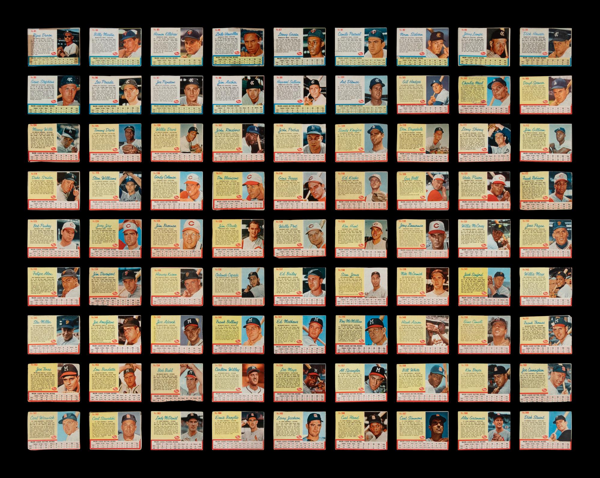 A Near Set of 1962 Post Cereal Baseball Cards (193/200)