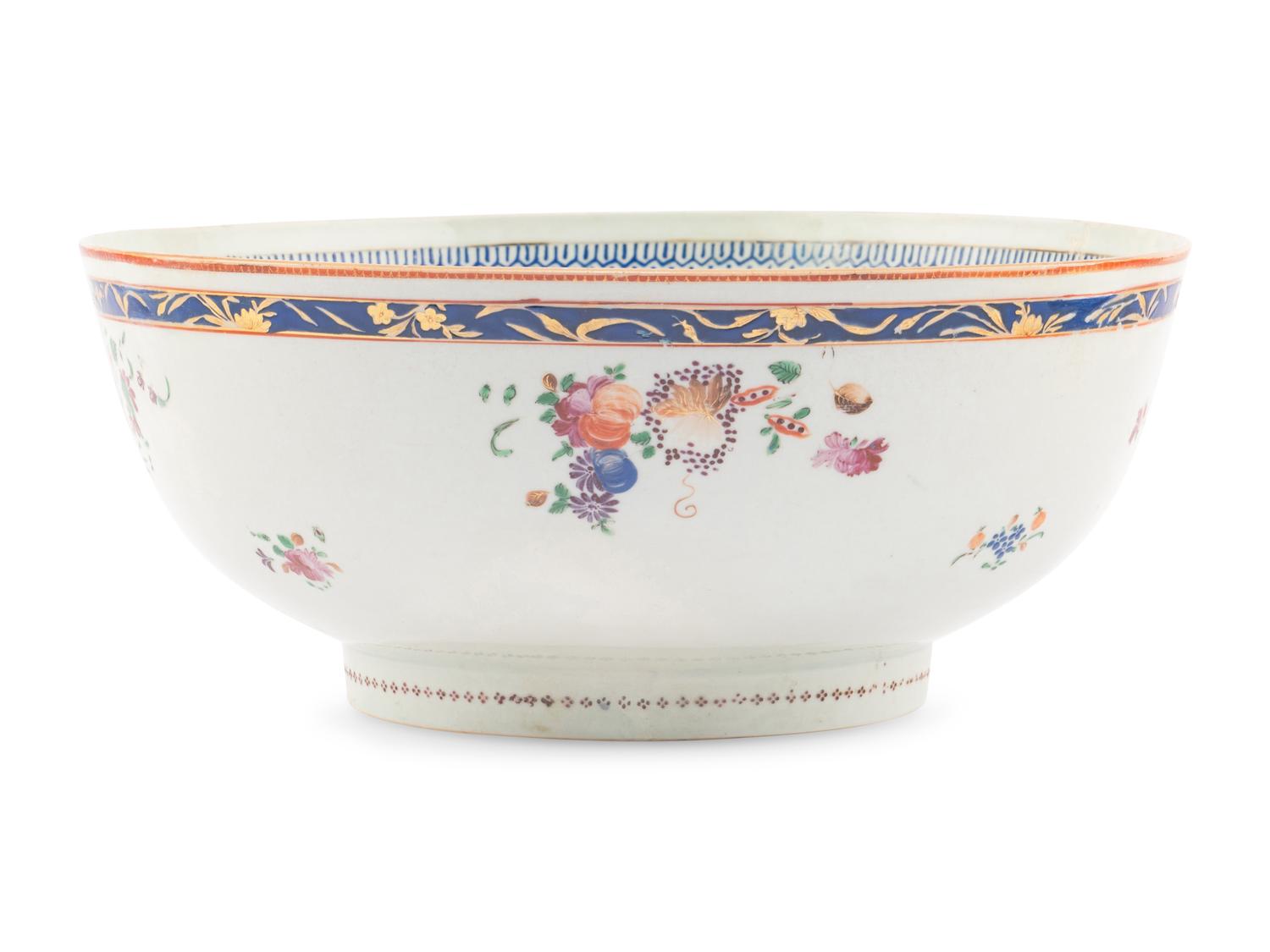 A Chinese Export Porcelain Punch Bowl