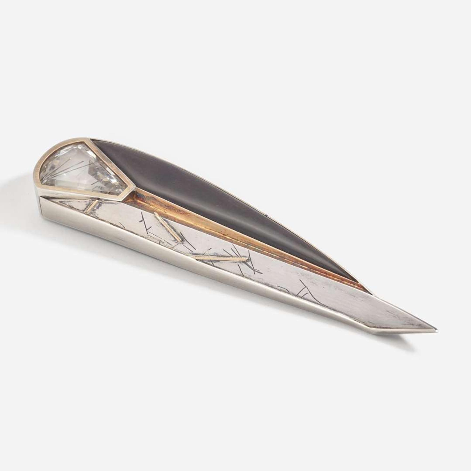 Eleanor Moty (American, b. 1945) "Shard with Micarta" Brooch, USA, 1990