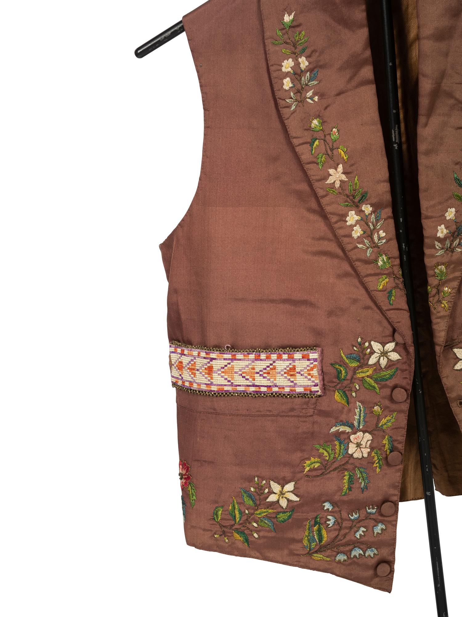 Cree Moosehair Embroidered Boot Moccasins and Vest