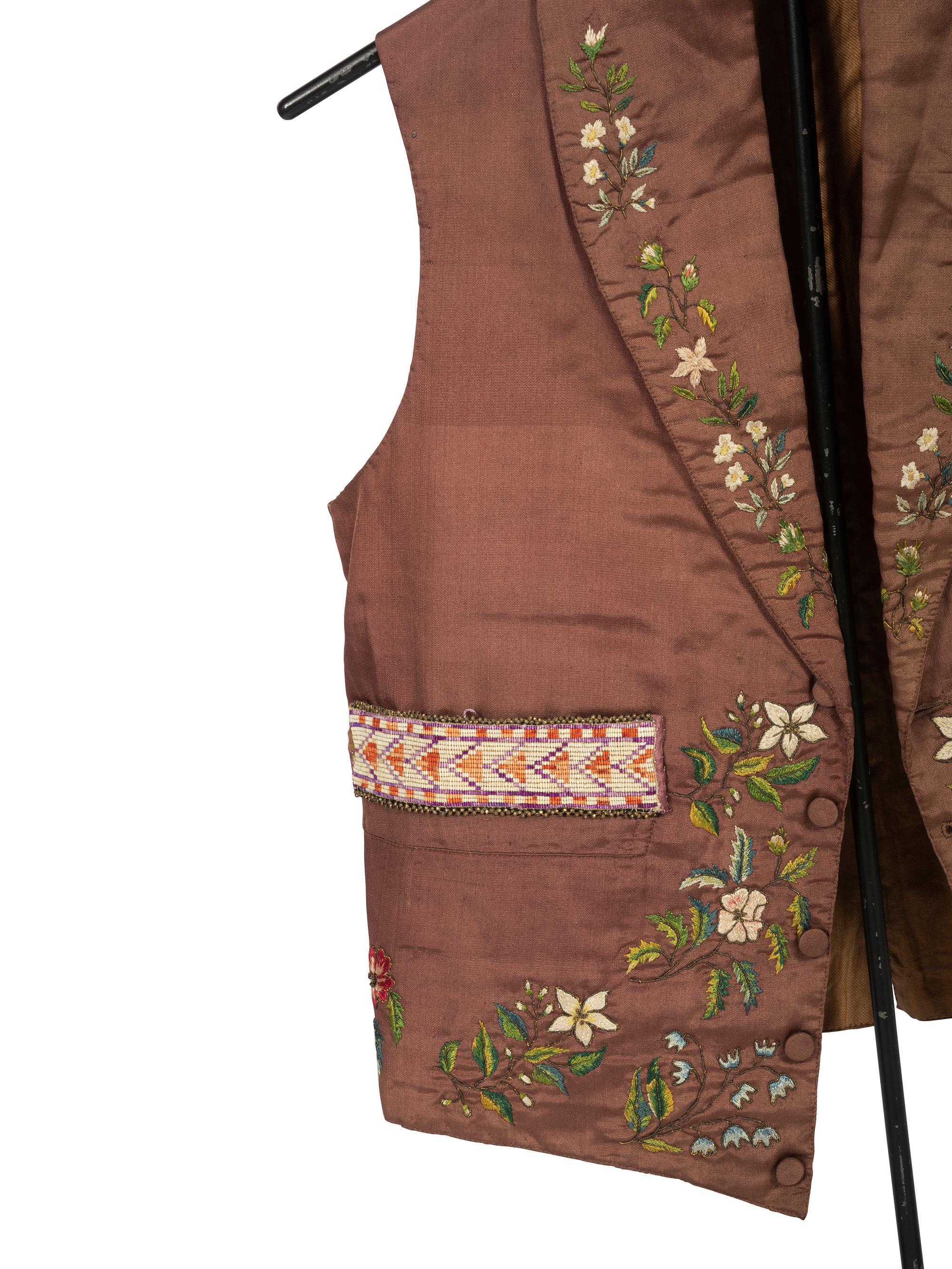 Cree Moosehair Embroidered Boot Moccasins and Vest