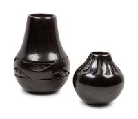 Two Santa Clara Pueblo Blackware Vases