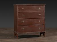A William and Mary Red Painted Poplar Two-Drawer Blanket Chest