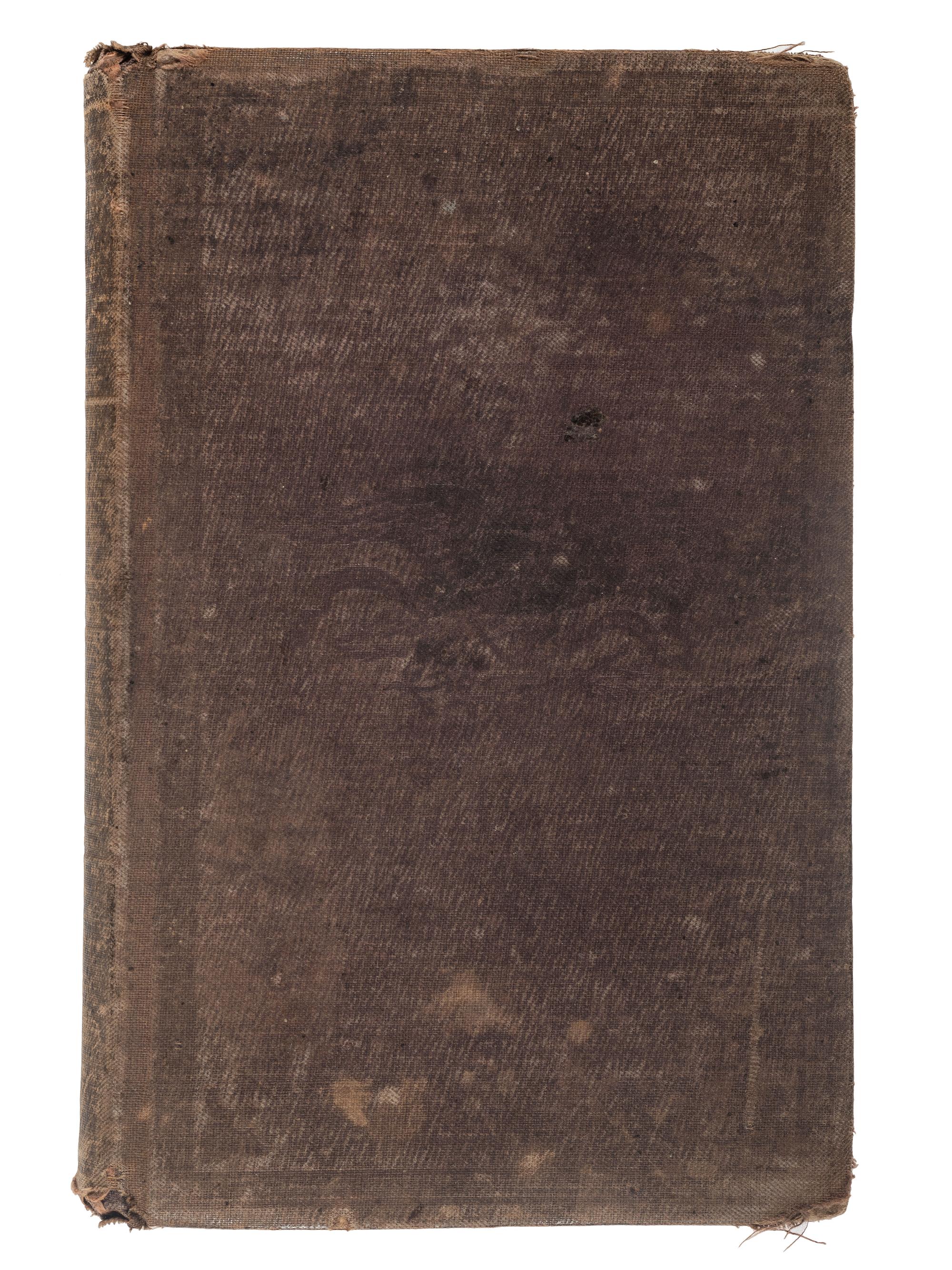 [CIVIL WAR]. A group of 3 items identified to George J. Putney, Company E, 29th Ohio Infantry, comprised of a silver corps badge engraved with battle honors, embellished canteen, and book taken from wreckage at Bristoe Station.