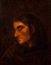 Portrait of a Woman in Black and Brown