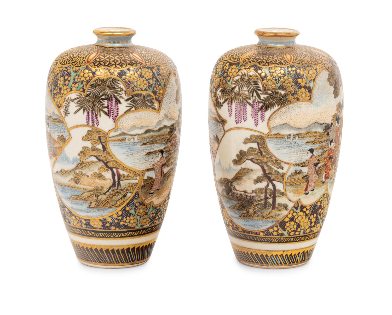 A Pair of Japanese Satsuma Vases