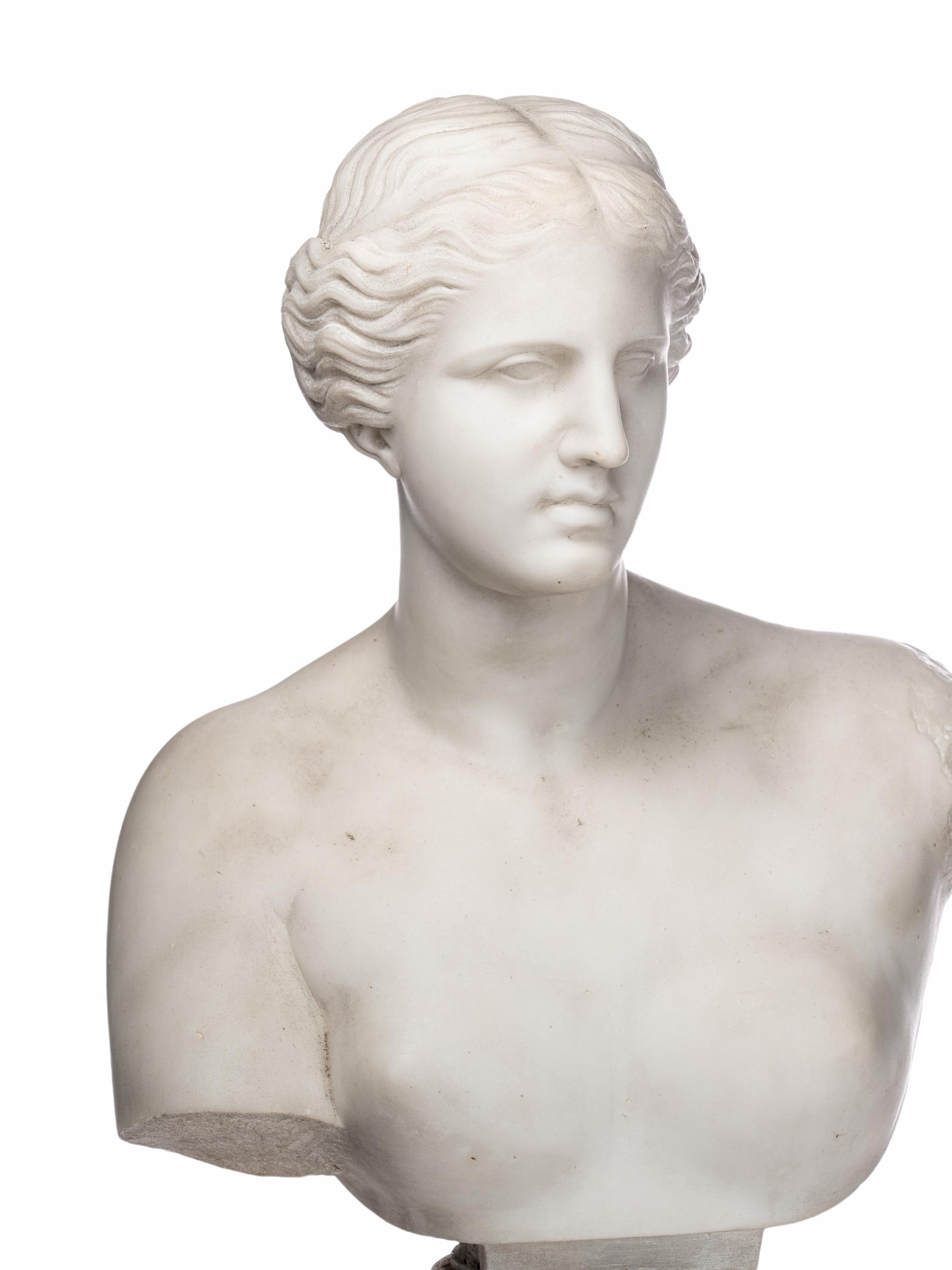 A Continental Marble Bust of Aphrodite