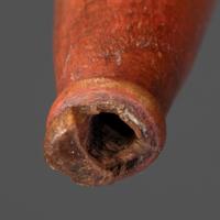Monumental Ojibwe Calumet Pipe, with Fine Lead Inlay Burl Bowl