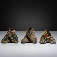 Plains Child's Beaded Hide Moccasins