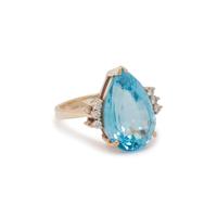 BLUE TOPAZ AND DIAMOND RING